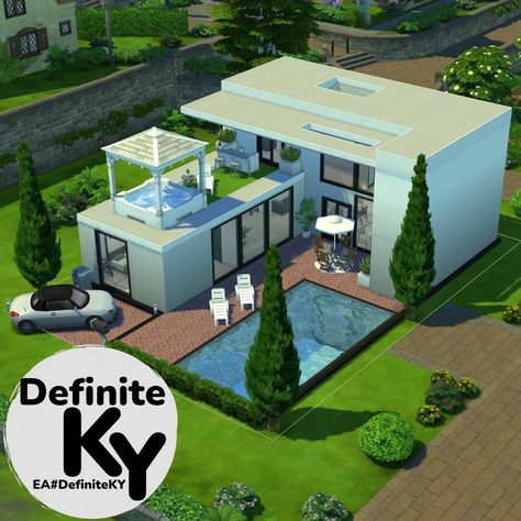 Functional in gameplay.
Download from Patreon or EA gallery #DefiniteKY Sims 4 Modern House, Sims Freeplay Houses, Villa Plan, Tiny House Loft, Sims 4 House Plans, Sims 4 House Building, Sims 4 House Design, Architectural House Plans, Casas The Sims 4