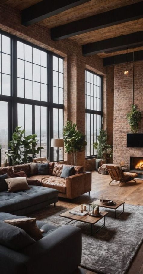 Scandinavian And Industrial Interior, Light Industrial Interior Design, Urban Living Room Ideas, Street Style Living Room, Industrial Modern Decor, Industrial Loft Living Room, Industrial Design Living Room, Urban Living Room Design, Urban Loft Apartment