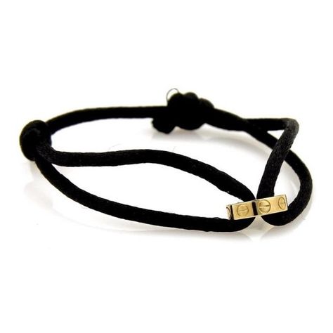 Pre-owned Cartier Love 18K Yellow Gold with Black Silk Cord Bracelet (£720) ❤ liked on Polyvore featuring jewelry, bracelets, rope bracelet, silk cord bracelet, 18k gold jewelry, cartier bangle and cord jewelry Bracelets Cartier, Gold Rope Bracelet, Cartier Bangle, Silk Cord Bracelet, Jewelry Cartier, 18k Gold Bangle, Silk Bangles, Fashion Minimal, Yellow Gold Bangle