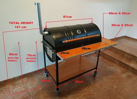 Barrel Bbq Grill How To Build, Bbq Barrel Ideas, Barrel Grill How To Build, Drum Bbq Ideas, Bbq Stands Ideas, Home Made Bbq Grills, Diy Bbq Grill, Barrel Bbq Grill, Bbq Steak Recipes