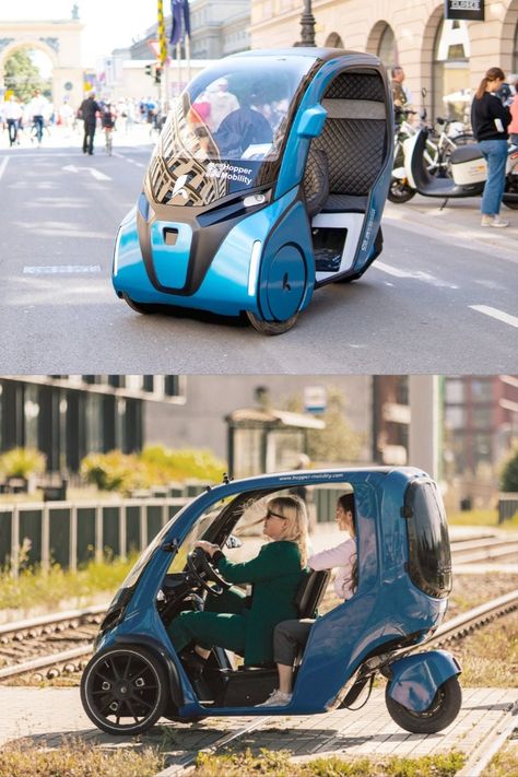 Meet the Hopper: German pedal-electric bicycle/car hybrid for modern commuting Electric Utv, Rv Holiday, Micro Car, Electric Motorbike, Van Conversion Interior, Reverse Trike, Cycle Car, Trike Motorcycle, Mini Camper