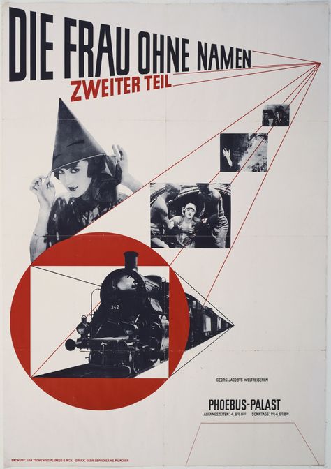 Jan Tschichold. Die Frau ohne Namen (The Woman Without a Name) (Film poster for the Phoebus-Palast cinema, Munich). 1927 | MoMA Cristiana Couceiro, Jan Tschichold, Russian Constructivism, Graphisches Design, Film Poster Design, Swiss Design, Exhibition Poster, Design Graphique, History Design