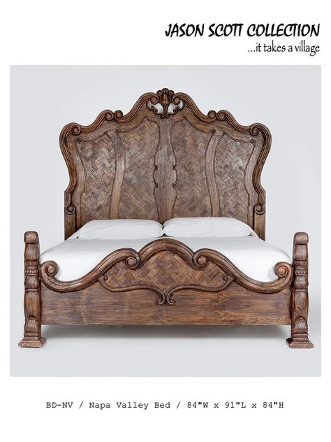 Jason Scott Napa Valley Bed – Runyon's Fine Furniture Western Bed, Wood Bedroom Sets, Western Furniture, Rustic Bedding, Boho Bedding, Salvaged Wood, Small Wood Projects, Bed Styling, Napa Valley