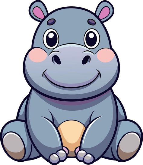 Cartoon Hippo, Safari Cake, Animal Clip Art, Lion Drawing, Safari Cakes, Paper Animals, The Cartoon, Vector Portrait, Cityscape Photos