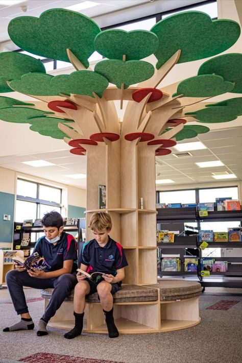 Acoustic Learning Tree Sofa Couch Collaborative Learning Spaces, Preschool Furniture, Lobby Ideas, Daycare Design, Early Childhood Centre, Hallway Inspiration, Kindergarten Design, Rooftop Terrace Design, Activity Room