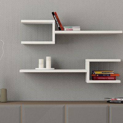 Brayden Studio Kyle Modern Wall Shelf Finish: Unique Wall Shelves, Wall Shelf Unit, Curio Shelf, Modern Wall Shelf, Unique Shelves, Regal Design, Wood Wall Shelf, Floating Wall Shelves, Modern Shelving