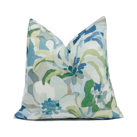 Jane Churchill Hot House Teal / Blue Abstract Floral Cushion Cover Handmade Throw Pillow Designer Home Décor - Etsy Luxurious Cushions, Jane Churchill, Chinoiserie Design, Hot House, Floral Cushion Covers, Blue Pillow Covers, Floral Cushions, Bolster Cushions, Bed Runner