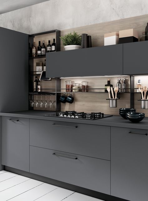 Wine Rack Ideas, Scavolini Kitchens, Kitchen Niche, Beautiful Bedroom Colors, Industrial Style Kitchen, Kitchen Interior Design, Kitchen Decor Ideas, Kitchen Design Plans, Small Space Kitchen