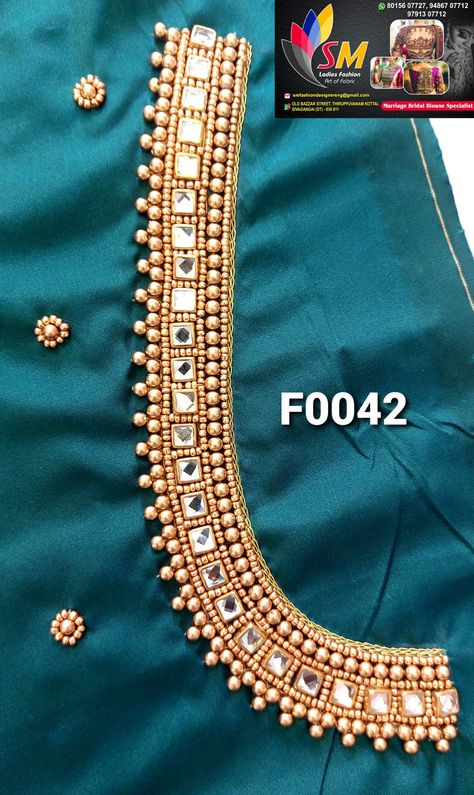 Neck Aari Designs For Blouse, Green Blouse Aari Work Designs Simple, Simple Design Aari Work, Aari Work Blouse Back Neck Design, Simple Design Aari Work Blouse, Aari Bridal Blouse Designs, Aari Work Hand Design, Simple Green Blouse Designs For Saree, Aari Work Blouse Hand Design