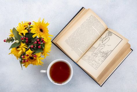 Book Top View, Tea And Flowers, Photoshop Book, Cafe Plan, Png Top, Small Bedroom Ideas For Couples, Light Pink Flowers, Light Blue Background, Flower Tea