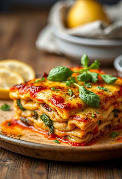 Roasted Vegetable Lasagna Vegan Lasagna Recipe, Roasted Vegetable Lasagna, Cauliflower Alfredo Sauce, White Lasagna, Ube Recipes, Butternut Squash Lasagna, Lasagna Recipes, Meat Lasagna, Vegan Lasagna