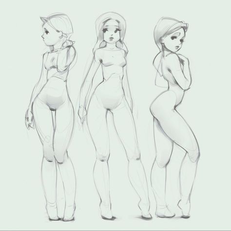 Body Shape Art Reference, Pose Reference Female Cute, Standing 3/4 Pose, Holding Chainsaw Pose Reference Drawing, How To Draw References, Sitting On Wall Pose, Woman Standing Side View, Pose Refs Drawing, Aesthetic Art References