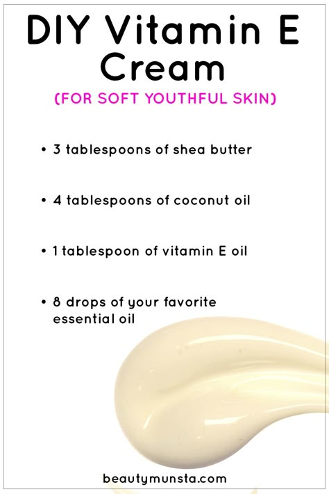 Welcome to our guide on how to make vitamin E face cream with all natural ingredients! Benefits Of Vitamin E, Săpunuri Handmade, Natural Beauty Hacks, Homemade Lotion, Diy Beauty Products, Baking Soda Shampoo, Diy Beauty Recipes, Beauty Remedies, Diy Skincare