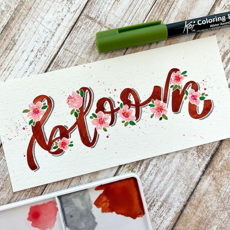 Lettering Drawing Ideas, Brushpen Lettering, Aesthetic Calligraphy, Calligraphy Art Quotes, Calligraphy Quotes Doodles, Header Ideas, Coloring Brush Pen, Calligraphy Fonts Alphabet, Lettering Styles Alphabet