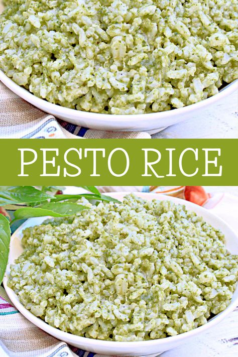 Pesto Rice Recipes, Pesto Rice, Healthy Pesto, Rice Recipes Vegan, Grilled Cauliflower, Jo Cooks, Healthy Rice, Creamy Rice, Easy Rice Recipes