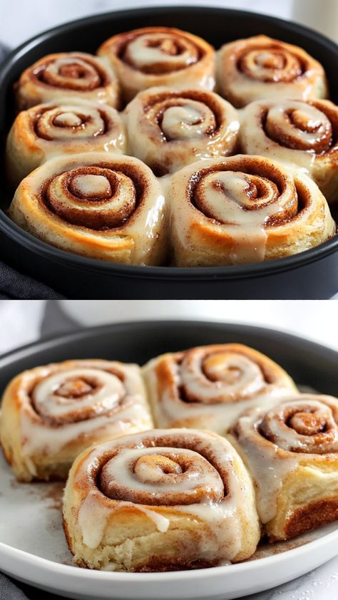 These Easy Homemade Cinnamon Rolls come together quickly without the need for yeast or long rising times, making them the perfect go-to recipe for when you’re craving cinnamon rolls but don’t have hours to spare. The rolls are soft, tender, and full of that classic cinnamon sugar flavor, topped with a rich, creamy cream cheese icing that melts in your mouth. Perfect for a cozy breakfast or a sweet treat, this recipe will have you enjoying fresh cinnamon rolls in no time! Cinnamon Rolls Without Cinnamon, Easy Cinnamon Rolls Quick No Yeast, Homemade Cinnamon Rolls Without Yeast, Cinnamon Rolls Homemade Easy Quick, Cinnamon Rolls Homemade No Yeast, Cinnamon Buns No Yeast, Rolls Without Yeast, Cinnamon Rolls Without Yeast, Easy Homemade Cinnamon Rolls