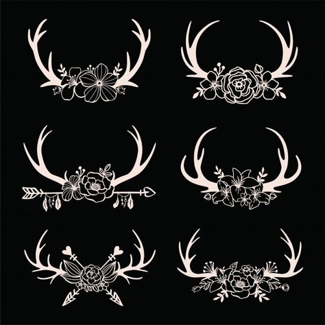 Set of deer antlers with floral cut file... | Premium Vector #Freepik #vector #flower #floral #nature #animal Summer Court, Black Friday Poster, Black Texture Background, Floral Antlers, Black Friday Banner, Antler Design, Gold Glitter Background, Luxury Background, Cricut Files