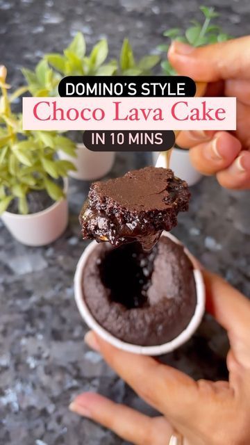 Dhruvi Jain on Instagram: "✨Love Choco - Lava cake? Make it in 10 mins and you’ll not miss Domino’s again💕 #chocolava #chocolavacake #dominosstyle #resturantstyle #eggless #egglessbaking #egglesschocolavacake #trendingnow #reelkarofeelkaro #reelvideo" Lava Cake Recipe Eggless, Eggless Chocolate Lava Cake, How To Make Choco Lava Cake, Eggless Lava Cake, Eggless Choco Lava Cake, Choco Lava Cake Recipe Eggless, Best Chocolate Lava Cake Recipe, Chocolate Cake Mix Desserts, Lava Cake Recipe Easy