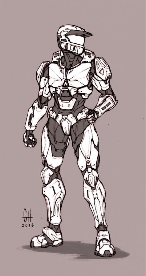 Halo Spartan Drawing, Halo Armor Concept Art, Sci Fi Art Character Concept, Halo Spartan Art, Master Chief Drawing, Spartan Drawing, Spartan Halo, Halo Drawing, Halo Spartan Armor