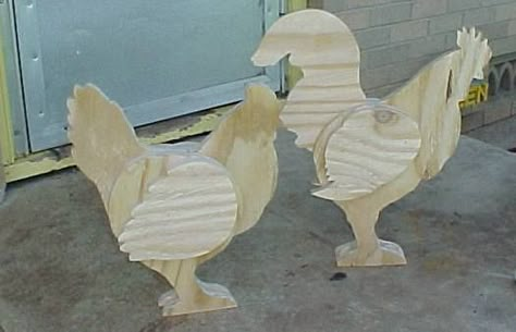 images of roosters to paint on wood | Rocking T Ranch and Poultry Farm - Chickens, guinea fowl, bantams ... Wood Chicken Crafts, Wooden Chickens, Wood Animal Patterns Overstock, Wooden Rooster Cutout, Wooden Farm Animals, Wooden Farm Animal Cutouts, Farm Chickens, Wooden Chicken, Wood Yard Art