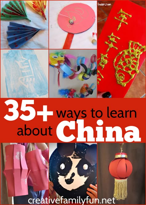 Over 35 fun kids crafts and activities about China. Perfect for learning about Chinese New Year! China Activities For Kids, China For Kids, Multicultural Activities, Chinese New Year Crafts For Kids, Around The World Theme, China Crafts, New Year Crafts, Chinese Crafts, World Thinking Day