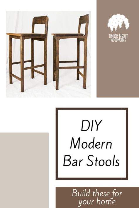 Diy Barstools With Back, Diy Counter Stools With Back, Diy Counter Stools, Diy Bar Stools With Back, Build Bar Stools, Barstool Diy, Diy Barstools, Diy Wood Counters, Kitchen Counter Chairs