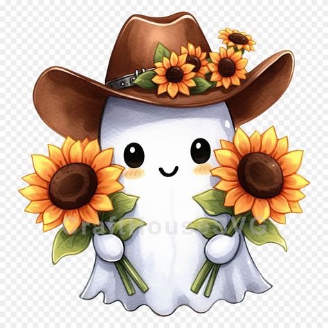 Cricut Expression Projects, Free Fall Wallpaper, Sunflower Illustration, Cowboy Ghost, Pumpkin Decorating Contest, Ghost Tattoo, Sunflower Png, Fall Halloween Crafts, Cricut Craft Room