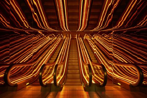 The World's Most Incredible Escalators Photos | Architectural Digest Public Hotel Nyc, Ian Schrager, 블로그 디자인, Hotel In New York City, Public Hotel, Hotel Concept, Nyc Hotels, New York Hotels, Parc D'attraction