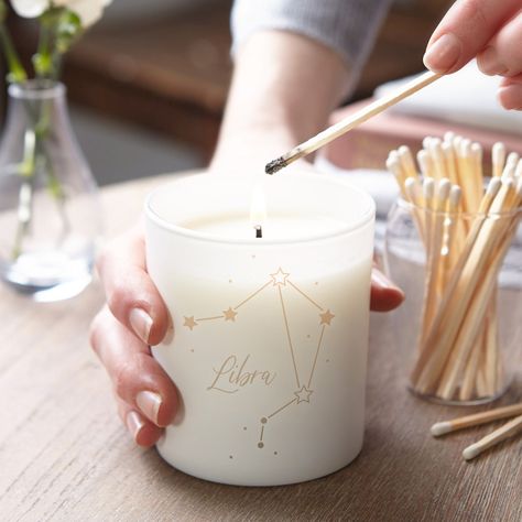 Zodiac Candles Diy, Star Sign Constellations, Sign Constellations, Contemporary Candles, Constellation Design, Dog Rose, Zodiac Candles, Zodiac Candle, Birthday Keepsakes