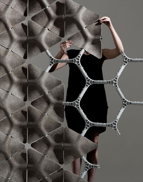 Woven Image, Module Design, Henning Larsen, Space Dividers, Noise Pollution, Parametric Architecture, Digital Fabrication, Modular Walls, Renzo Piano