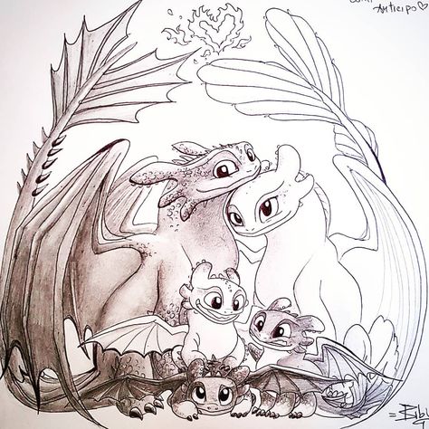 Image may contain: drawing Toothless Family, Toothless Sketch, Toothless Drawing, Dragons Rise Of Berk, Dragon Mythology, Family Sketch, Cute Dragon Drawing, Dreamworks Dragons, Httyd Dragons