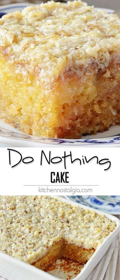 Do Nothing Cake, Tornado Cake, Texas Tornado, Kitchen Nostalgia, Cake With Coconut, Coconut Dessert, Brownie Desserts, Dump Cake Recipes, Poke Cake