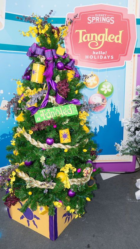 Disney Springs Christmas Tree Trail 2016 Rapunzel Christmas Tree, Disney Springs Christmas, Disney Christmas Decorations, Movie Christmas, Disney Christmas Tree, Tree Inspiration, Season Decor, Tree Themes, Disney World Florida