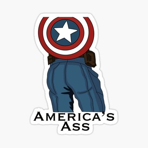 "America’s Ass" Sticker by MichelleKathrynD | Etsy Zendaya Stickers, Marvel Sticker, Marvel Stickers, Marvel Paintings, Snapchat Stickers, Marvel Drawings, Stickers Redbubble, Tumblr Stickers, Flag Sticker