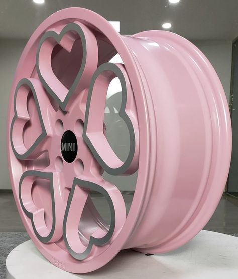 ْ on Twitter: "pink heart-shaped rims… " Heart Rims, Pink Suv, Princess Car, Pink Car Accessories, Pink Rims, Pink Chrome, New Beetle, White Car, Aesthetic Things