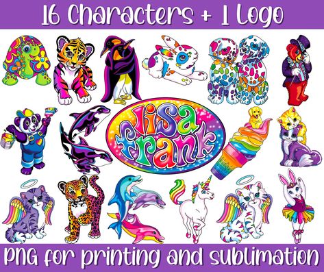 Lisa Frank Stickers Png, Lisa Frank Png, Lisa Frank Svg, Lisa Frank Classroom Theme, Lisa Frank Sublimation, Lisa Frank Birthday Party, Lisa Frank Inspired, Traditional Tattoo Inspiration, Lisa Frank Stickers