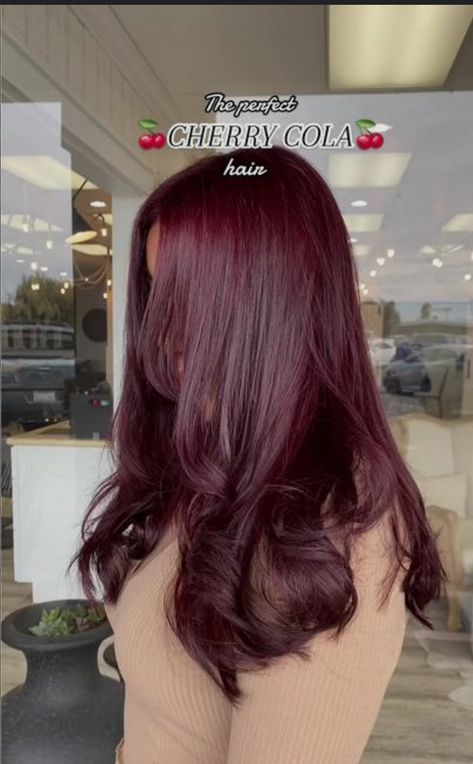 Cherry Soda Hair Color, Cherry Red Hair On Brown Hair, Red Cherry Cola Hair, Light Cherry Cola Hair, Cherry Cola Hair Color Short, Cola Red Hair Color, Coca Cola Hair Color, Cola Cherry Hair, Coca Cola Hair