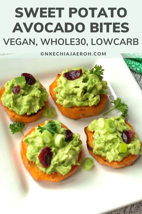 Avocado Bites, Sweet Potato Appetizers, Best Baked Sweet Potato, Potato Cups, Sweet Potato Avocado, Avocado Appetizer, Sweet Potato Bites, Potato Avocado, Potato Rounds