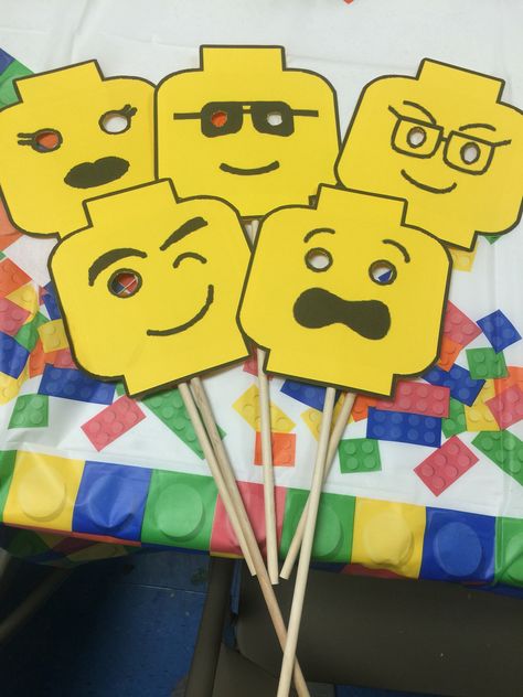 Lego Masks, Lego Crafts For Kids, Lego Mask, Lego Classroom Theme, Face Mask Costume, Lego Birthday Party Ideas, Lego Party Decorations, Face Masks Diy, Birthday Party Ideas For Boys