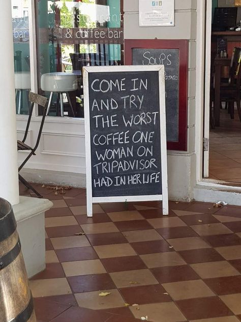 Try the worst coffee one woman on Tripadvisor had in her life! Karen Memes, Cant Stop Laughing, British Memes, Bad Coffee, Memes Hilarious, Morning Humor, Can't Stop Laughing, Funny Signs, A Sign