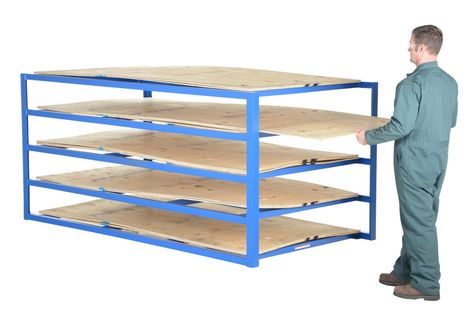 Plywood Storage Rack, Lumber Storage Rack, Stainless Steel Shelving, Plywood Storage, Sheet Storage, Steel Storage Rack, Warehouse Office, Cantilever Racks, Lumber Storage