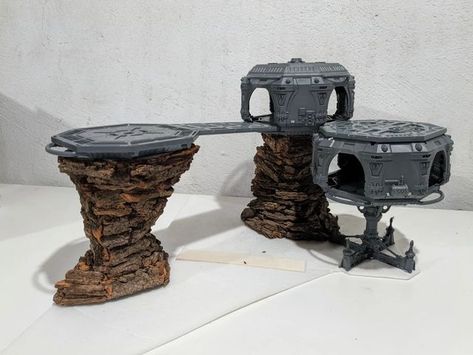 Hive Market Miniatures on Instagram: "I never anticipated posting "oh I figured out a better way to hot glue bark together to make dystopian desert terrain" but, well, I figured out a better way to hot glue bark together to make dystopian desert terrain! I've had an intense few weeks and haven't had much time to hobby or post, but happy to finally share some progress on this last bit of terrain before assembling the largest tile for my Ash Wastes board! I'm adding an outdoor structure on the em Ash Wastes Terrain, Dystopian Desert, Ash Wastes, Warhammer Scenery, Warhammer Necromunda, Necromunda Terrain, Desert Terrain, Scenery Ideas, Outdoor Structure