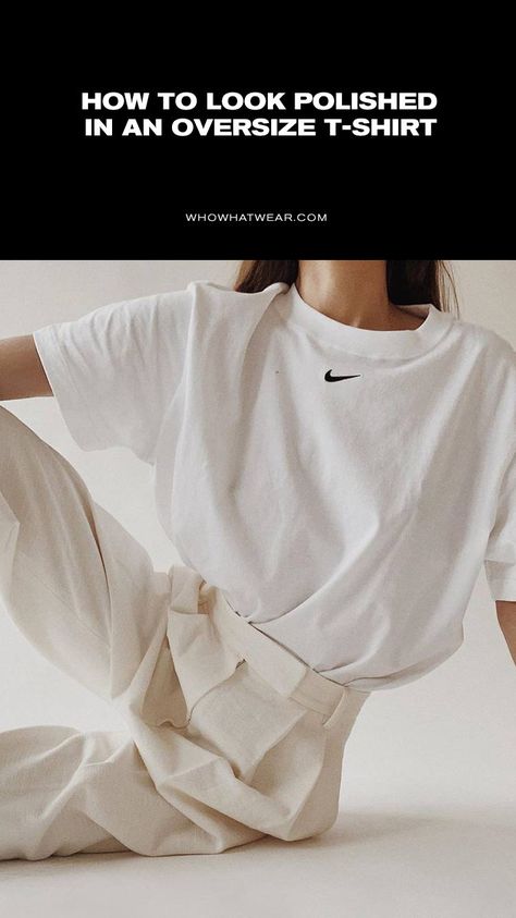 Perfect the oversized t-shirt look with these stylish outfit ideas. Oversized Shirt Outfit, Minimalist Moda, Oversize Tshirt Outfits, Portrait Photos, Foto Poses, Clothing Photography, Winter Trends, Nike Basketball, Tshirt Outfits