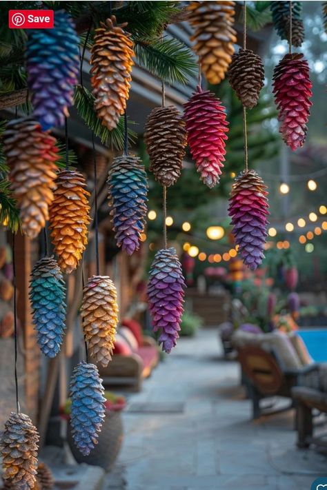 Diy Yard Art Ideas, Yard Art Ideas, Pinecone Ideas, Diy Yard Art, Witchy Garden, Yard Art Crafts, Fantasy Cottage, Creative Garden Decor, Pinecone Crafts