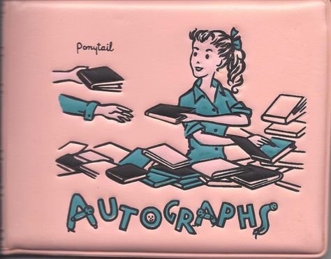 Autograph books can bring back many memories when read in later years.  Some of mine from the 1950s & '60s. Kawaii Planet, Baby Boomers Memories, Paterson Nj, Childhood Things, Autograph Book, Vintage Nostalgia, Autograph Books, Vintage Packaging, Akron Ohio