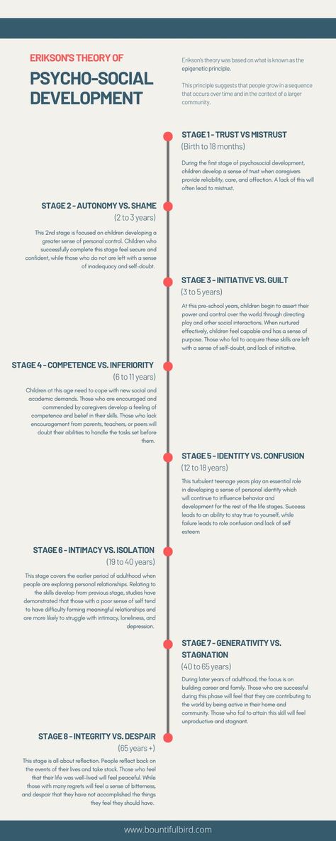 Erik Erikson's theory suggests that people grow in a sequence of 8 development stages that occurs over time and in the context of a larger community. Erikson Theory, Lifespan Development Psychology, Lifespan Development Psychology Notes, Human Development Notes, Erikson Stages Of Development, Erik Erikson Stages Human Development, Erickson Stages Of Development, Eriksons Stages Of Development, Erikson Stages