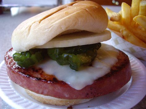 Famous Bologna Sandwich |  G & R Tavern, Waldo, Ohio Bologna Sandwich Recipes, Fried Bologna Sandwich, Bologna Recipes, Fried Bologna, Bologna Sandwich, Best Sandwich Recipes, Best Sandwiches, Cooking Photos, Sandwich Shops