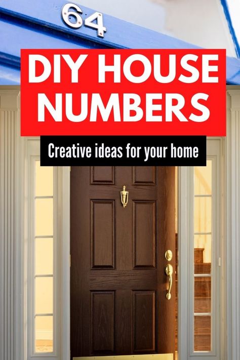 DIY house numbers Creative House Number Ideas, House Numbers Ideas Outdoor, House Numbers Ideas, Diy House Number Sign, House Number Ideas Outdoor, Diy House Numbers, House Number Ideas, House Numbers Diy, Shade House