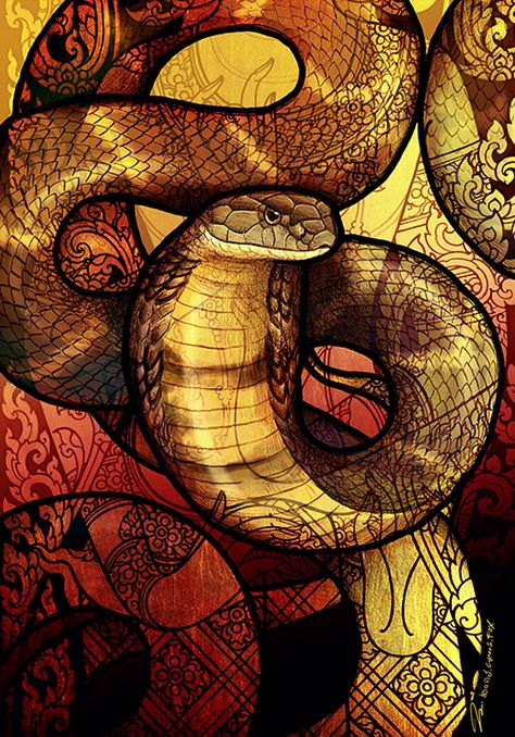 King Cobra by Culpeo-Fox.deviantart.com on @DeviantArt Snake Photography, Snake Sticker, Rat Snake, Cobra Art, Snake Wallpaper, Pit Viper, Man Sketch, Snake Art, Beautiful Snakes