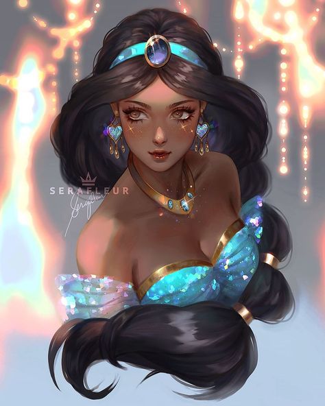 Jasmine fan art 💖 Painted this using Procreate on iPad on the first half of the process then continued on Photoshop. I mixed the live… Diamond Paint, Princesa Disney, Art Disney, Creative Personality, Princess Jasmine, Princess Art, Cross Paintings, Dream Girl, Cool Paintings